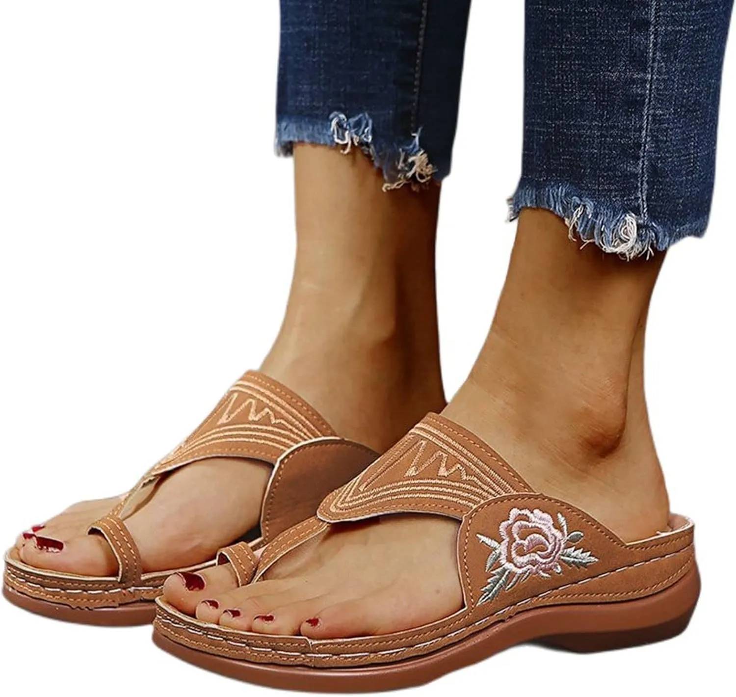 Orthopedic Sandals for Women Platform Flip Flops Comfortable Arch Support Sandals Slippers Open Toe Beach Summer Shoes