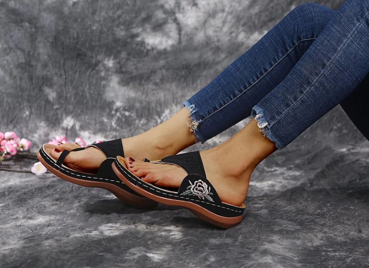 Orthopedic Sandals for Women Platform Flip Flops Comfortable Arch Support Sandals Slippers Open Toe Beach Summer Shoes