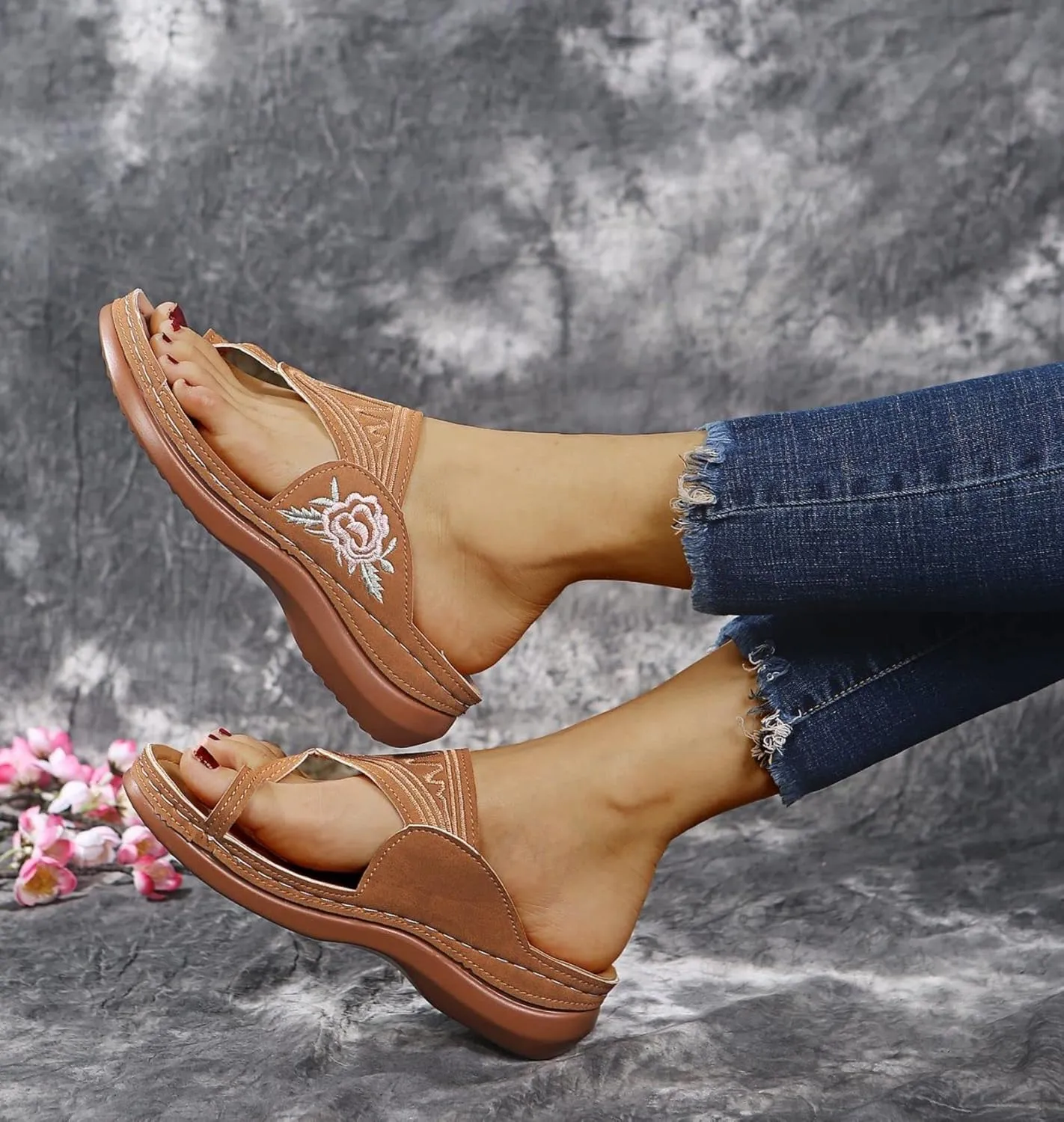 Orthopedic Sandals for Women Platform Flip Flops Comfortable Arch Support Sandals Slippers Open Toe Beach Summer Shoes