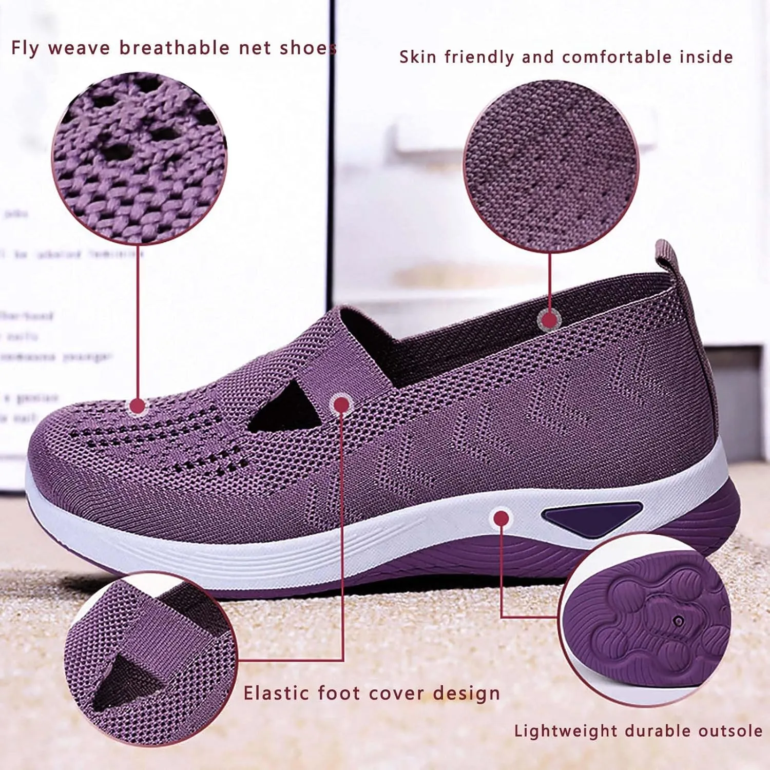 Orthopedic Shoes for Women 2025, Women Wide Width Breathable Walking Comfortable Slip on Sneakers, Food Service Lightweight Sneaker, Nurse Shoes Arch Support Sneakers