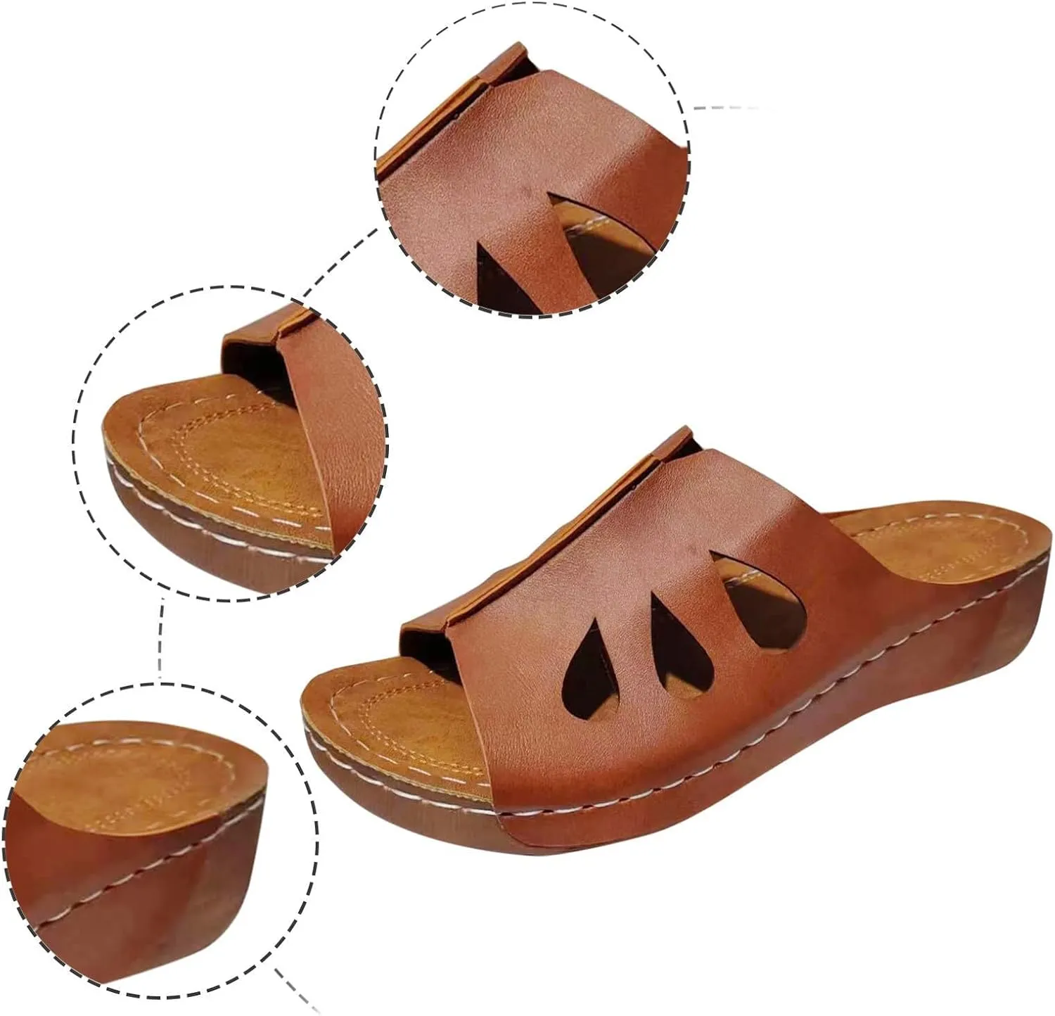 Orthopedic Wedge Sandals for Women Dressy Summer Comfortable Walking Wide Width Arch Support Platform Flip Flop Dressy Casual Bunion Breathable Slippers Beach Fishmouth Wedges Sandal