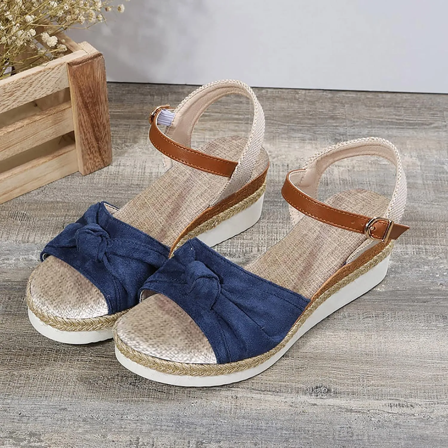 Orthopedic Wedge Sandals for Women Summer Dressy 2024 Open Toe Ankle Strap Platform Slip on Sandals Casual Strappy Low Wedges Sandals Beach Dress Shoes Comfortable Sandals for Women Dressy