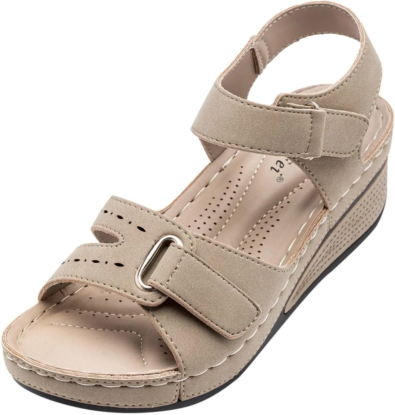 Orthopedic Wedge Sandals for Women Summer Dressy, Open Toe Ankle Strap Platform Sandals Casual Strappy Low Wedges Sandals Zipper Summer Beach Sandals Dress Shoes Comfortable Outdoor Shoes