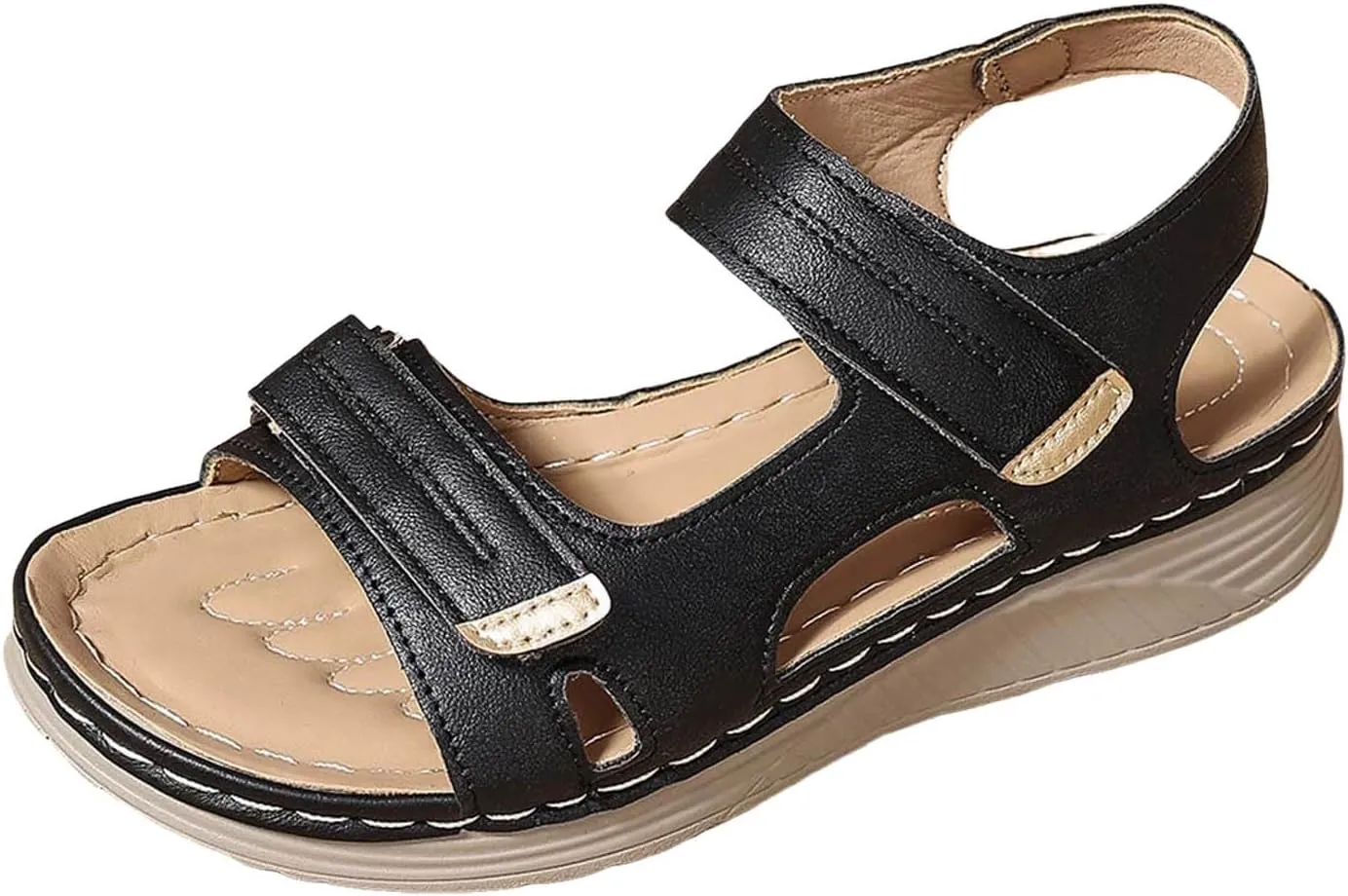 Orthopedic Wedge Sandals for Women Summer Dressy, Open Toe Ankle Strap Platform Sandals Casual Strappy Low Wedges Sandals Zipper Summer Beach Sandals Dress Shoes Comfortable Outdoor Shoes