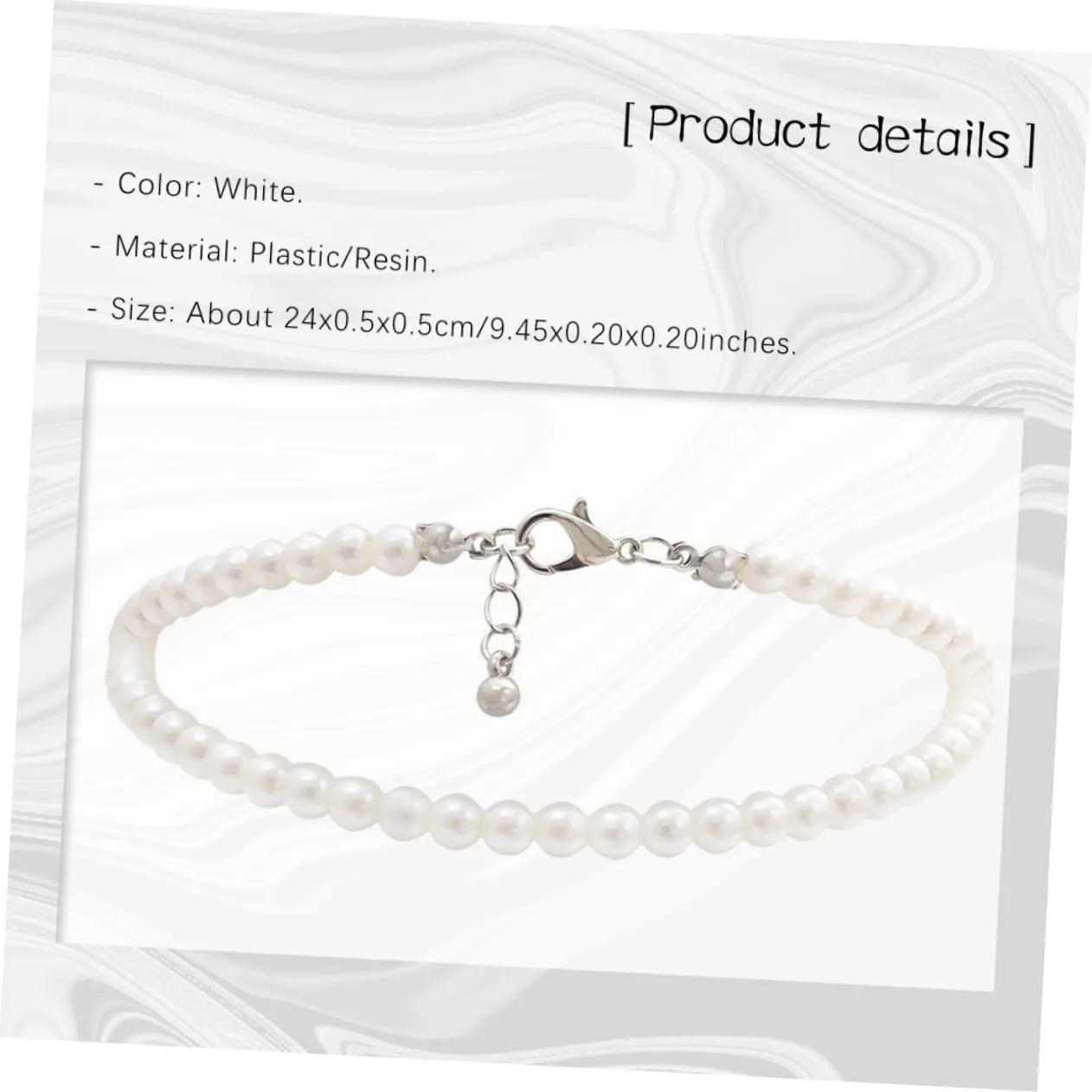 PartyKindom Artificial Anklet Chains Name Pearl Ankle Bracelet Bead Anklet Pearl Size Anklets Ankle Bracelets