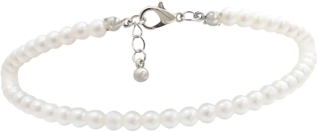 PartyKindom Artificial Anklet Chains Name Pearl Ankle Bracelet Bead Anklet Pearl Size Anklets Ankle Bracelets