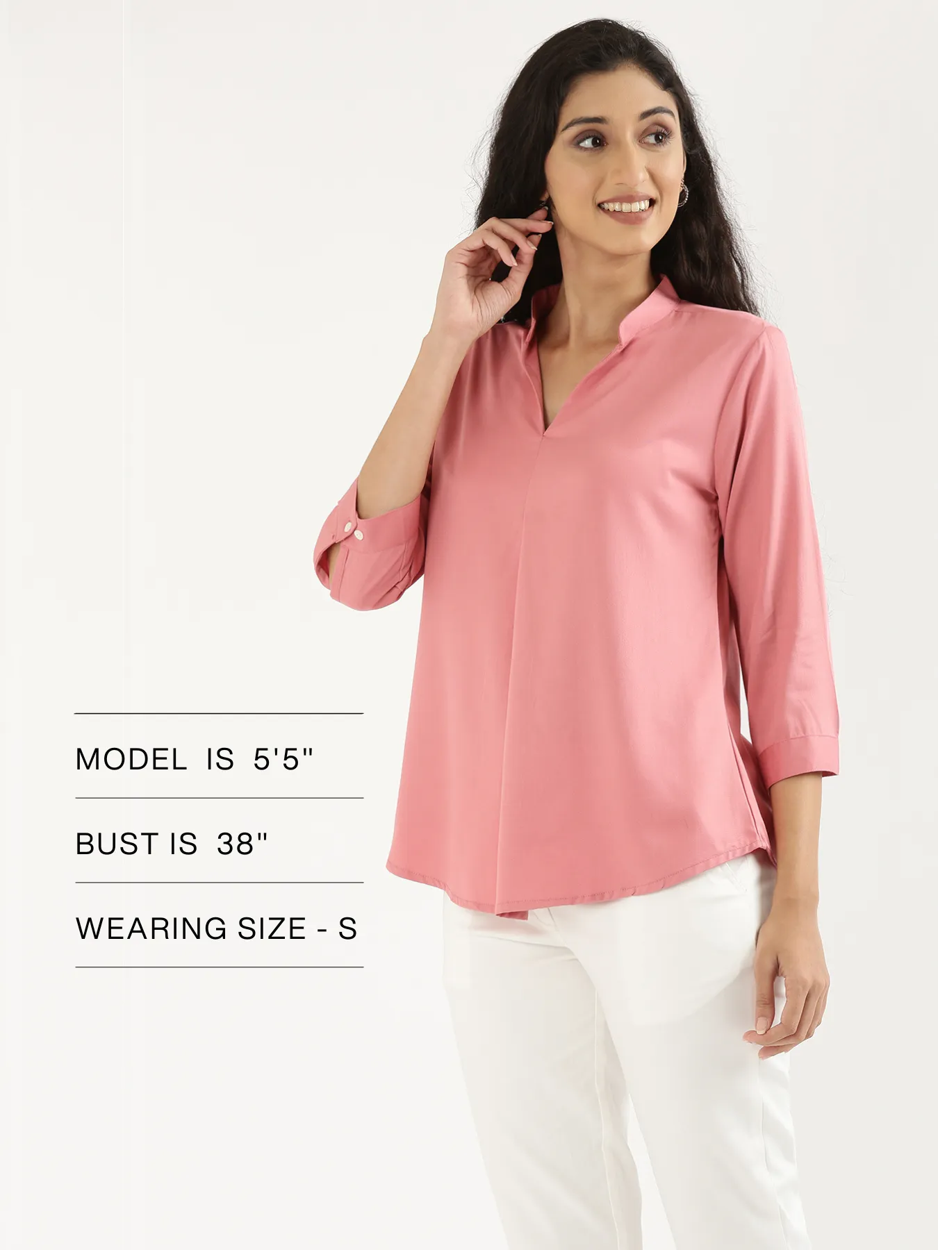 Rose Viscose Pleated Top