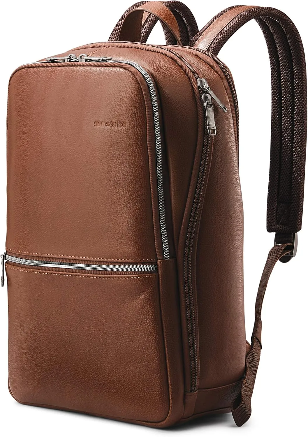 Samsonite Classic Leather Slim Backpack, Cognac , One Size