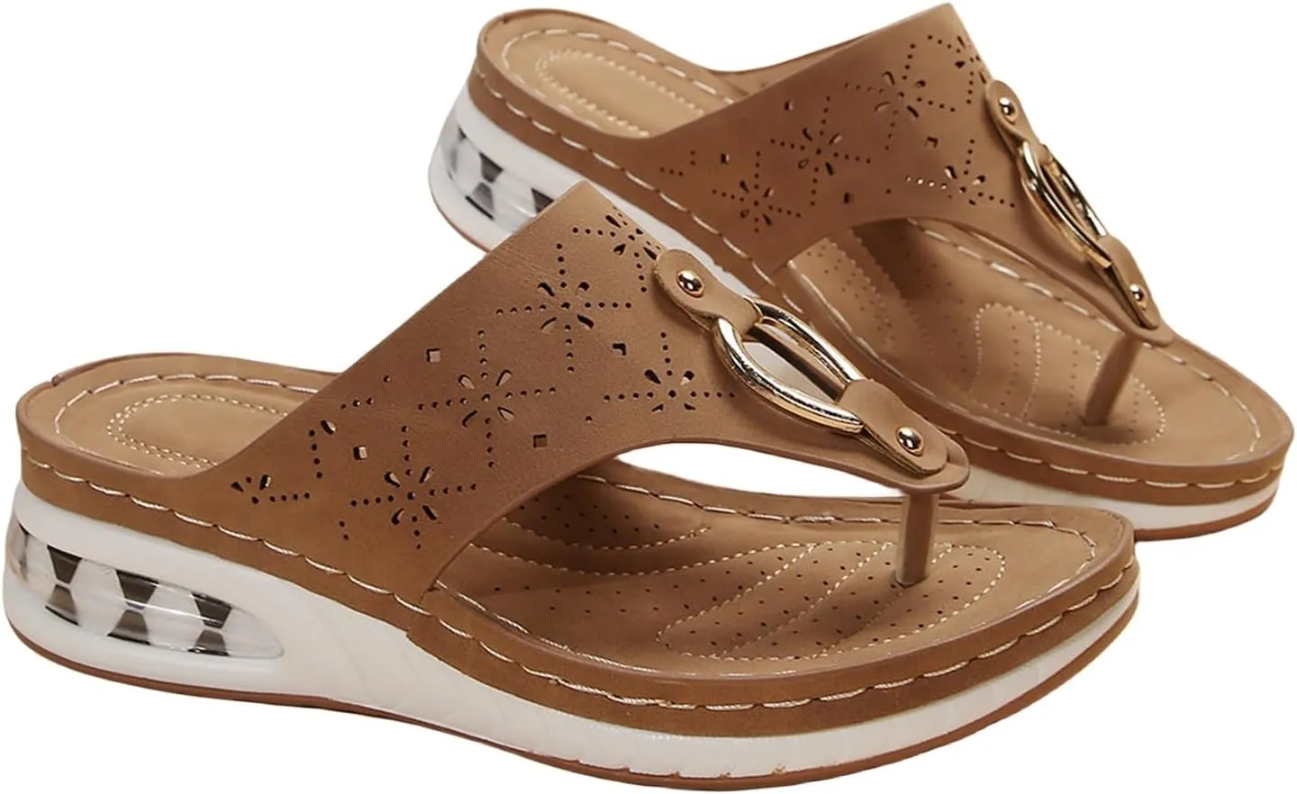 Sandals for Women Wedge Shoes Comfortable Orthopedic with Arch Support Flip Flops Sandals Comfort Comfortable Beach Dressy Summer Slippers Casual Walking Split Toed Thong Wedges Sandal