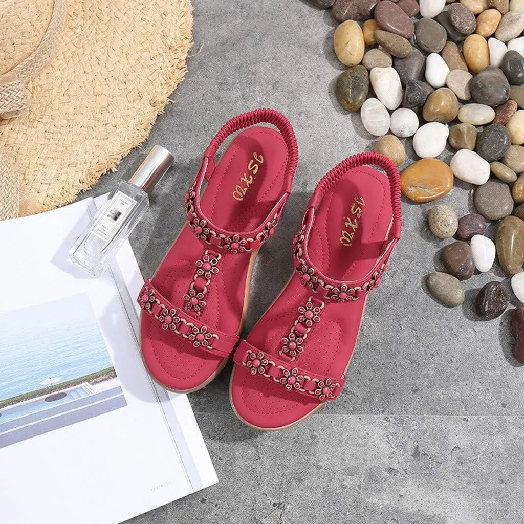 SBGMoSJ Orthopedic Slippers for Women 6 Wide Orthotics Sandals for Women Thong Closed Toe Wedges for Women Dressy Comfortable Confortable Walking Sandals Women Shoes Sandals Thick Heels for Women