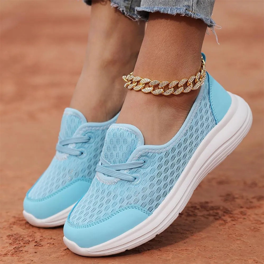 Slip On Orthopedic Sneakers for Women 2025,Women Breathable Mesh Knitted Woven Low Top Walking Shoes Lightweight Wide Width Soft Sole Arch Support Non-Slip Shoes