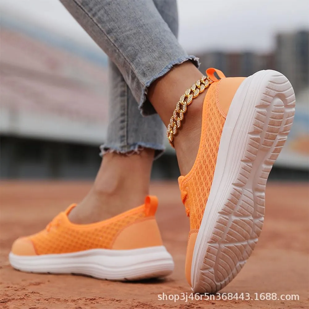 Slip On Orthopedic Sneakers for Women 2025,Women Breathable Mesh Knitted Woven Low Top Walking Shoes Lightweight Wide Width Soft Sole Arch Support Non-Slip Shoes