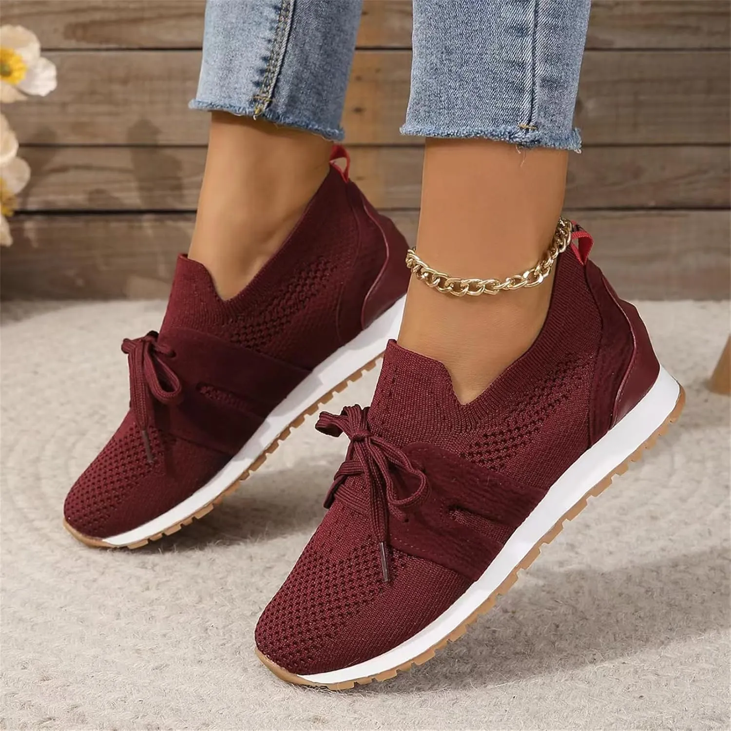 Slip On Sneakers Women Arch Support Athletic Walking Running Shoes Casual Mesh-Comfortable Tennis Workout Sneakers