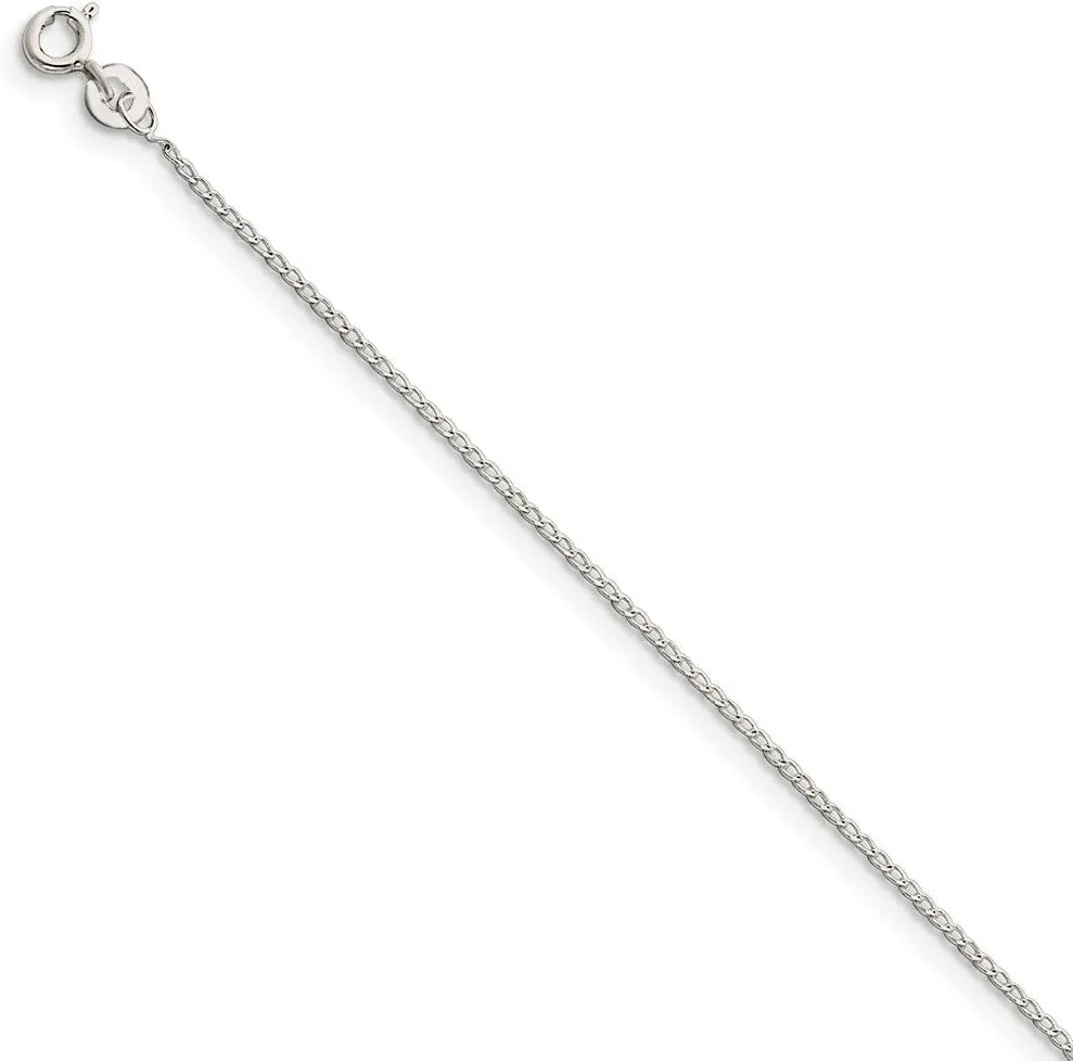 Solid 925 Sterling Silver 1.00mm Open Link Curb Cuban Chain Necklace
