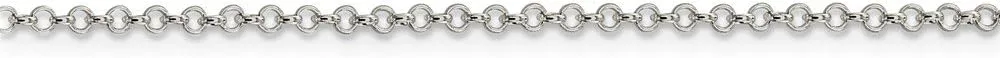 Solid 925 Sterling Silver 2mm Rolo Chain Necklace - with Secure Lobster Lock Clasp