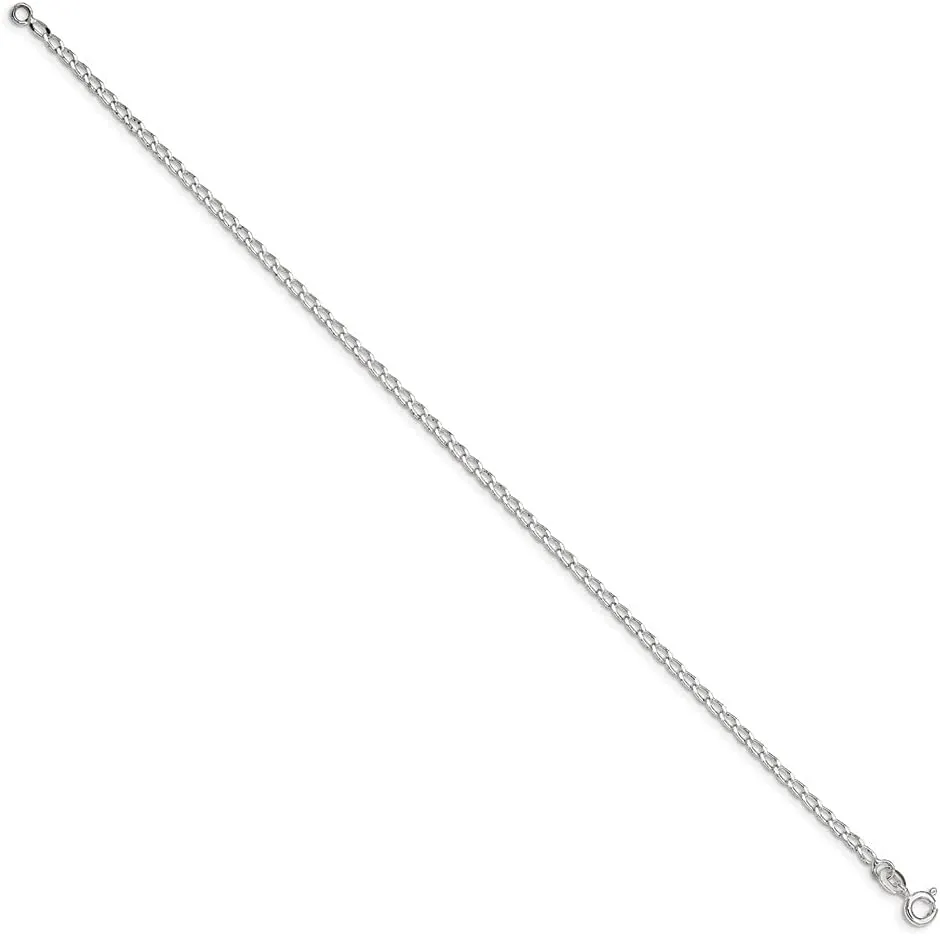 Sonia Jewels Real 925 Sterling Silver 2mm Open Link Chain Necklace