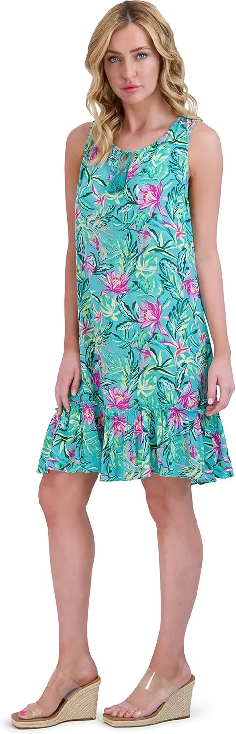 Stella Parker Women's Ruffle Hem Tassel Dress