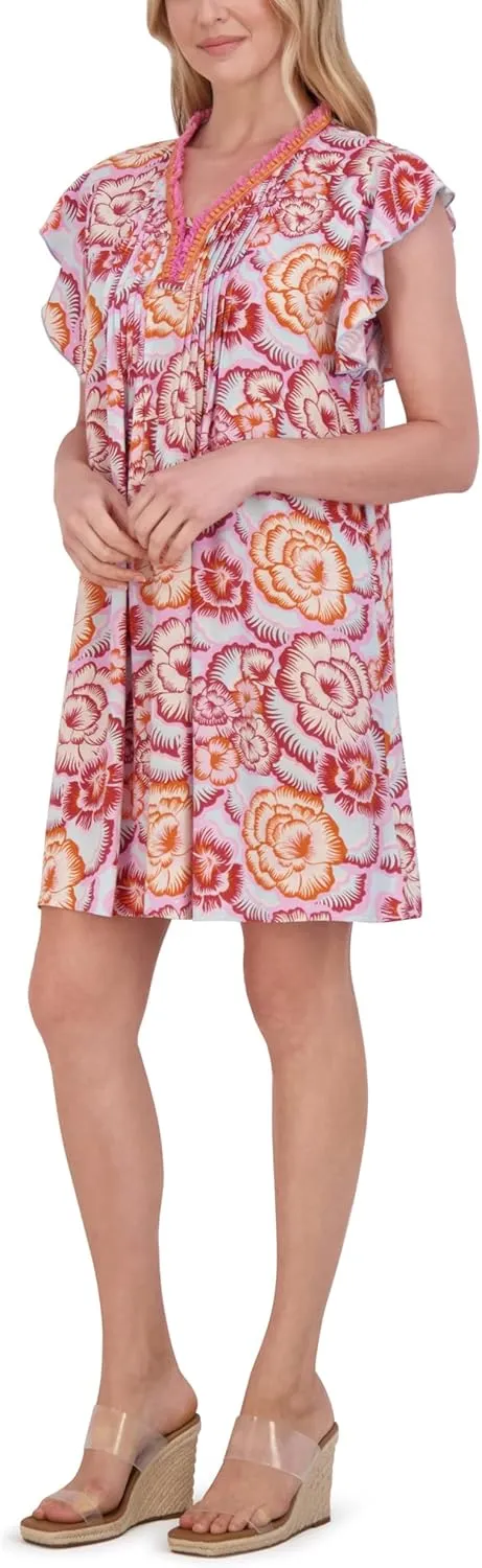 Stella Parker Women's Ruffle Hem Tassel Dress