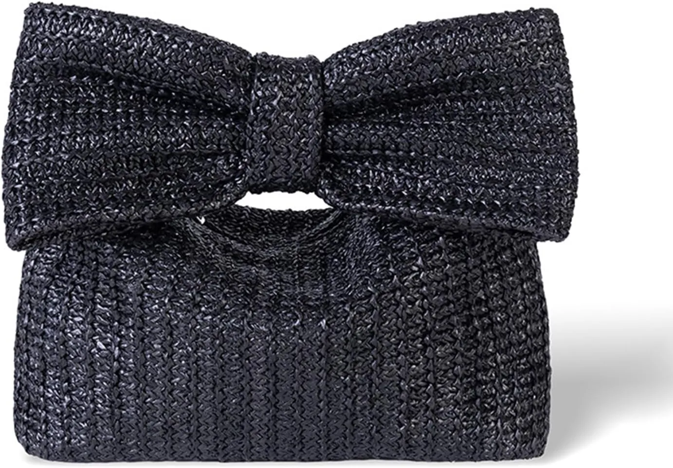 Straw Clutch Purse for Women, Chain Shoulder Crossbody Bag Bow Handle Wrist Bag Summer Hobo Evening Bag for Parties, Wedding, Beach, Chain Khaki