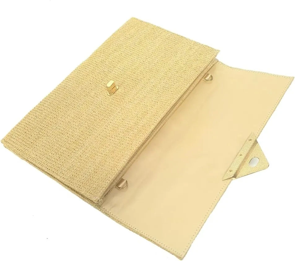 Straw Clutch Purse for Women Double Raffia Woven Evening Bag Summer Beach Handbags Wedding Travel Party 2025 Wallet
