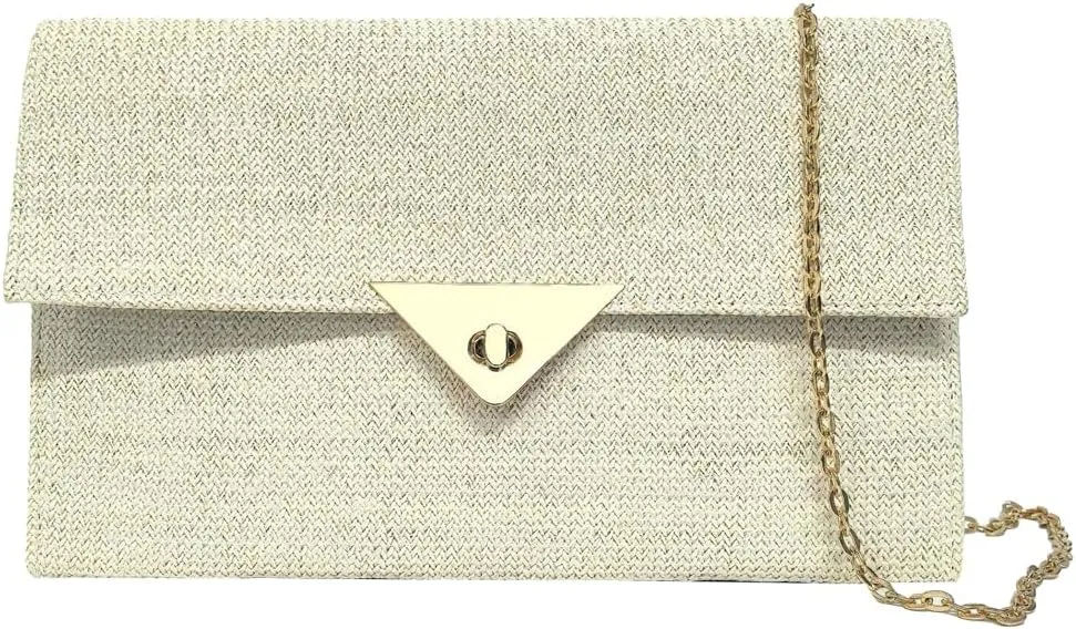 Straw Clutch Purse for Women Double Raffia Woven Evening Bag Summer Beach Handbags Wedding Travel Party 2025 Wallet