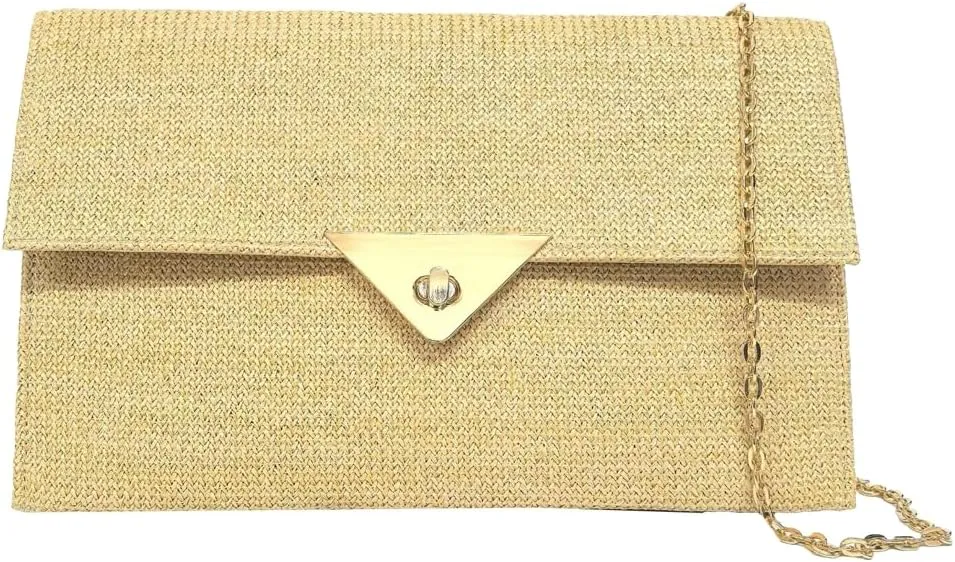 Straw Clutch Purse for Women Double Raffia Woven Evening Bag Summer Beach Handbags Wedding Travel Party 2025 Wallet