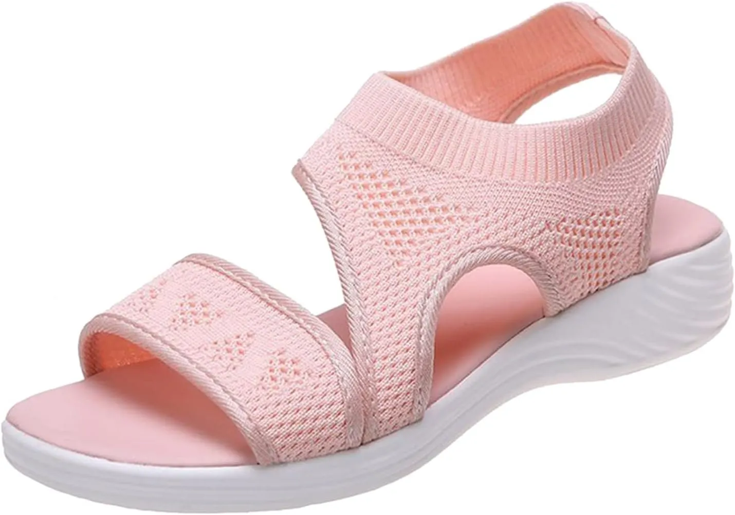 SuanlaTDS Comfortable Sandals for Women Platform Orthopedic Shoes Open Toe Breathable Mesh Wedge Walking Sandals Outdoor Casual Summer Flatform Low Wedges Heels Slip On Beach Sandal