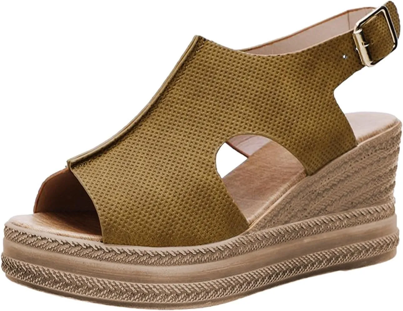 Summer Sandals for Women 2025,Orthopedic Wedge Platform Cork Wedges Sandal Dressy Comfortable Womens Comfy Non Slip-on Ankle Strap Low Heel Leather Ladies Plantar Fasciitis Walking Beach Shoes