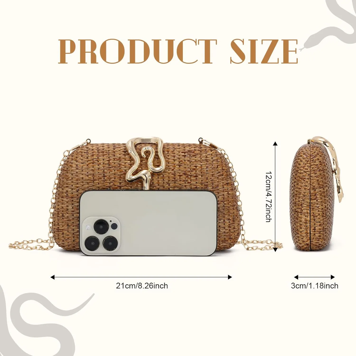 Summer Straw Clutch Purses for Women 2025 Woven Evening Bag Formal with Chain for Party, Wedding and Prom