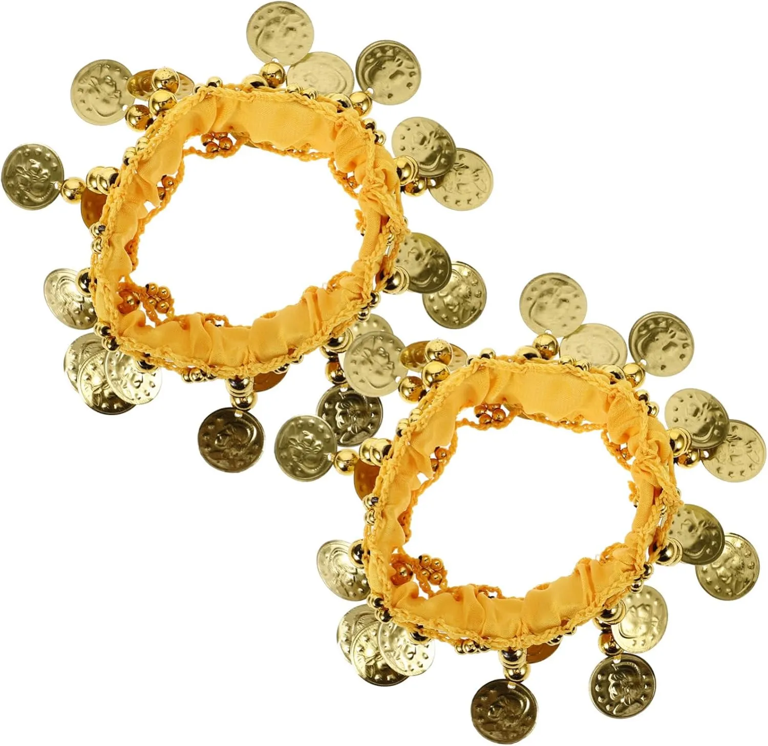SUPVOX 1Pair Belly Dancing Anklet Cuff with Coins Lightweight Ankle Chains for Women Stylish Dance Accessories for Theme Parties Yoga Classes and Dance Shows Eye Catching Costume Jewelry