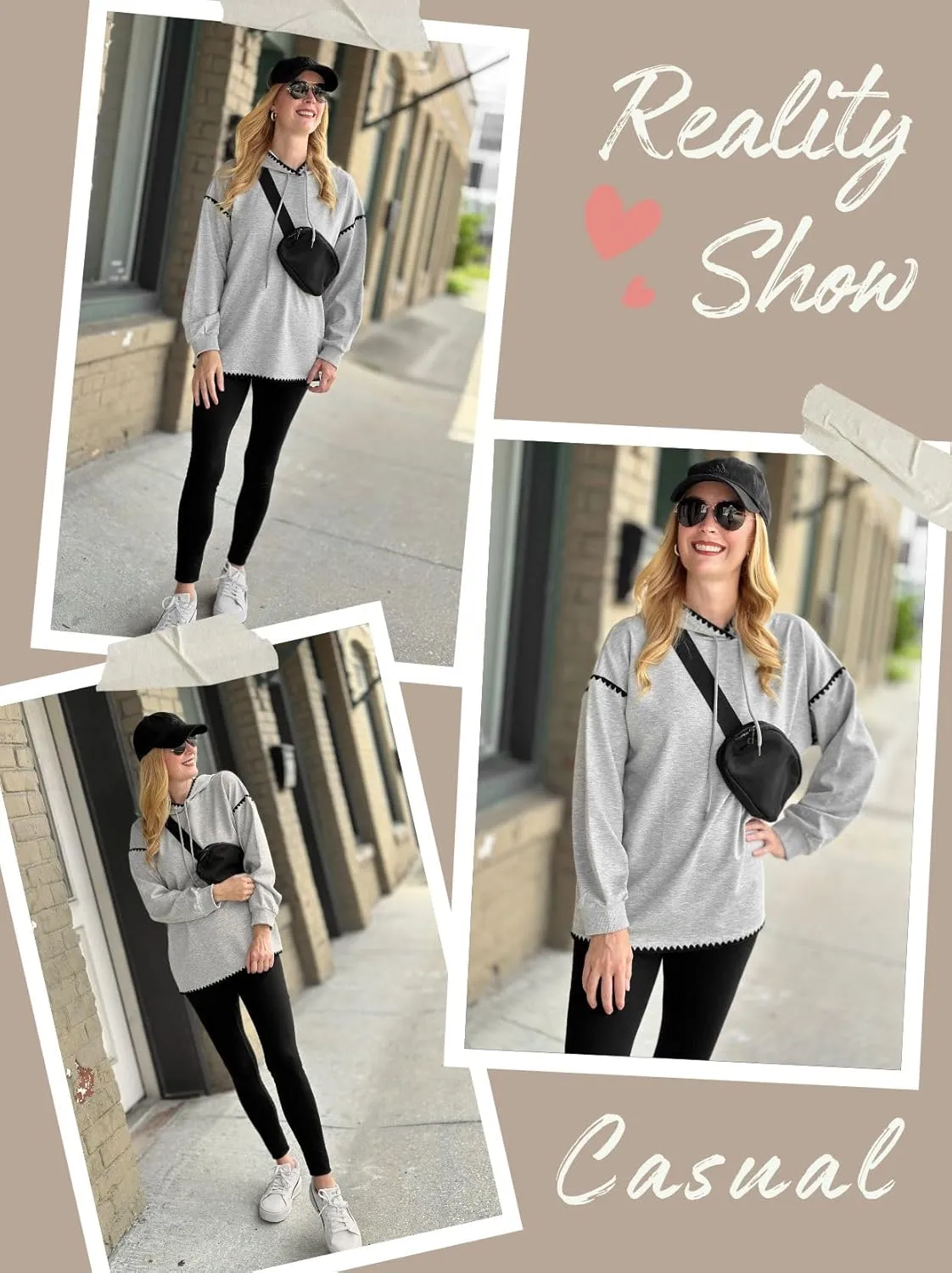 Theenkoln Womens Trendy Oversized Hoodie Long Sleeve Drop Shoulder Contrast Color Drawstring Sweatshirt Fall Fahion Pullover