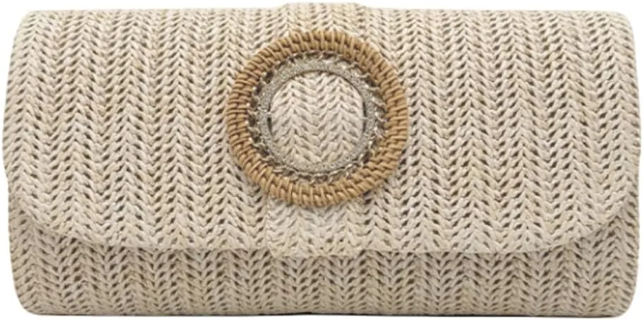 UMREN Straw Clutch Purses for Women Summer Beach Bag Boho Woven Crossbody Bag Straw Raffia Envelope Evening Handbag