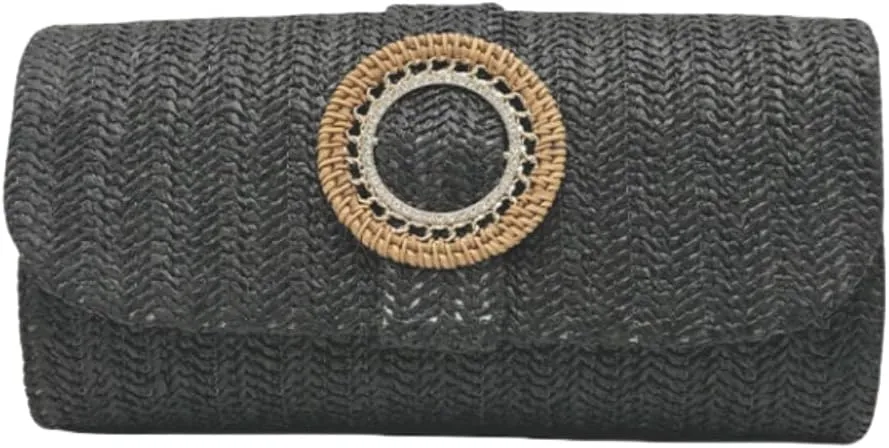 UMREN Straw Clutch Purses for Women Summer Beach Bag Boho Woven Crossbody Bag Straw Raffia Envelope Evening Handbag