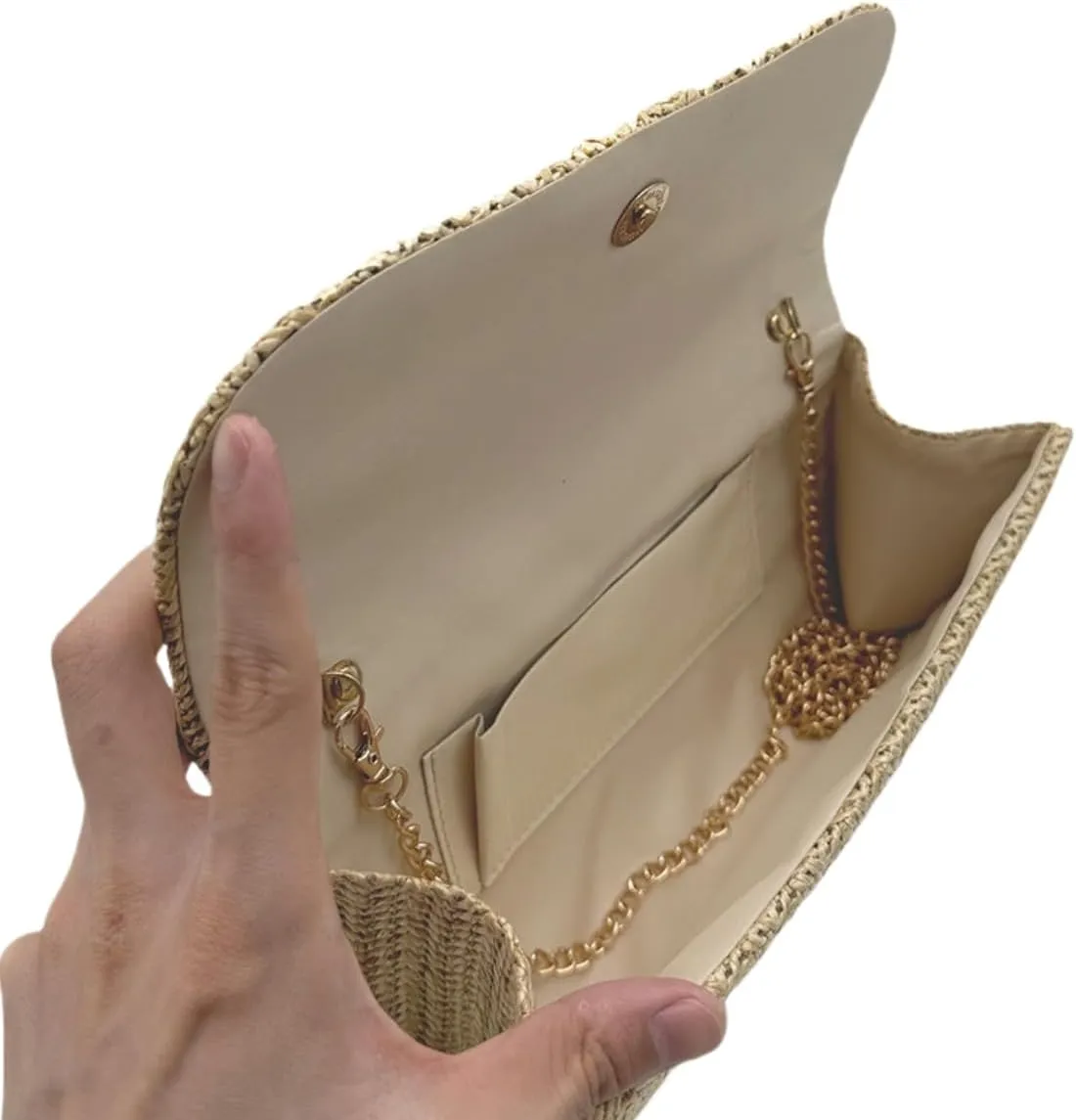 UMREN Straw Clutch Purses for Women Summer Beach Bag Boho Woven Crossbody Bag Straw Raffia Envelope Evening Handbag