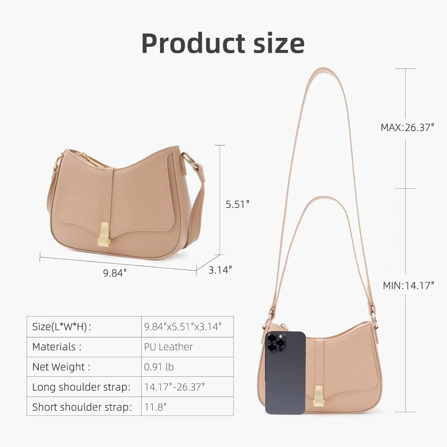 Vintage Crescent Shoulder Bag for Women - Genuine Leather Retro Clutch & Tote