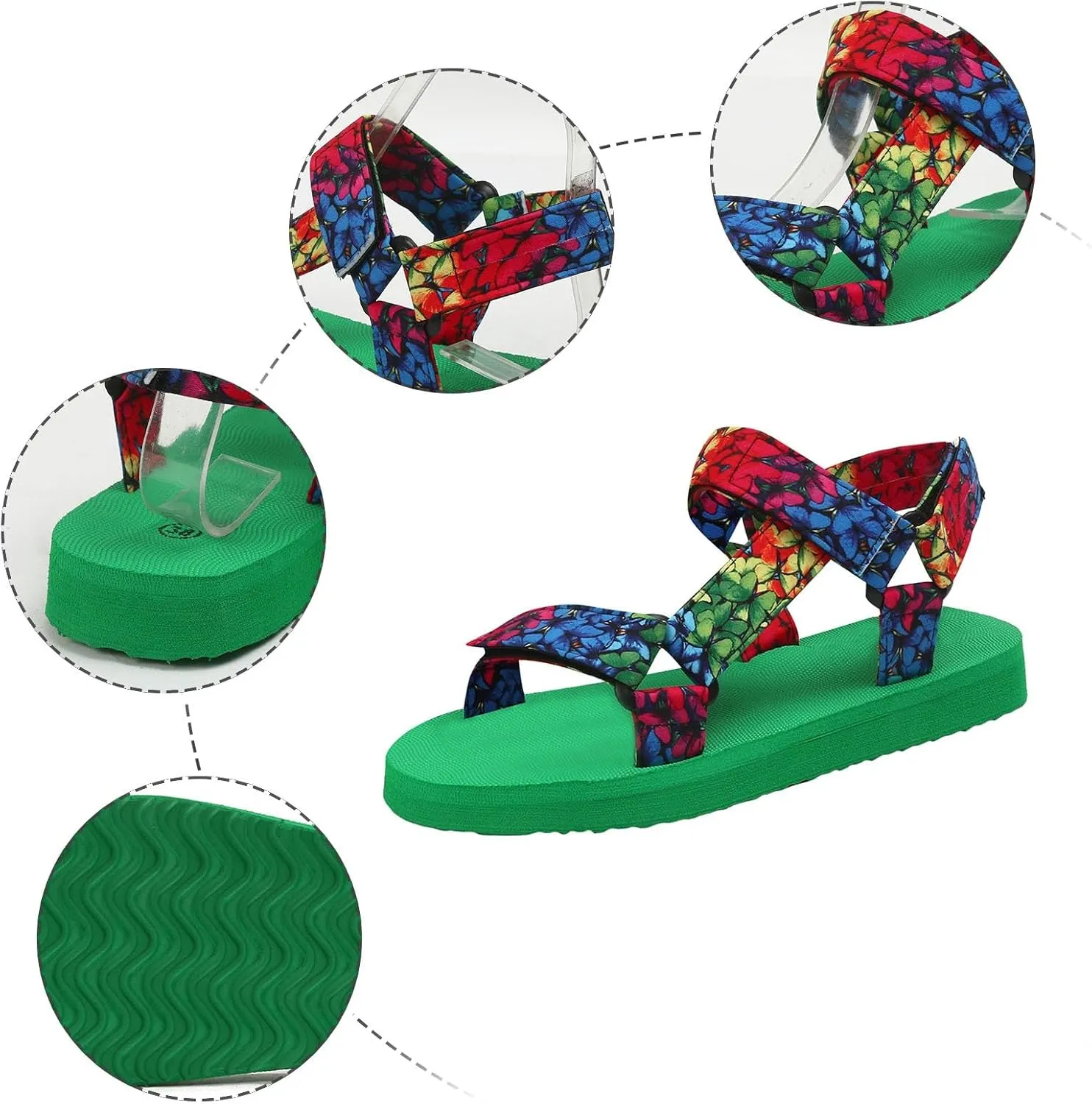 Walking Sandals Women Platform Hiking Sandals for Outdoor Water Athletic Beach Flat Non Slip Shoes