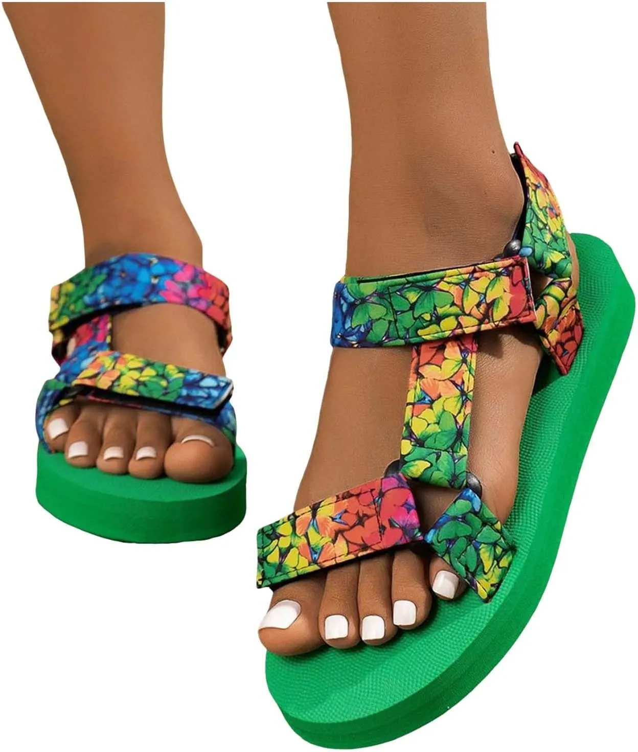 Walking Sandals Women Platform Hiking Sandals for Outdoor Water Athletic Beach Flat Non Slip Shoes