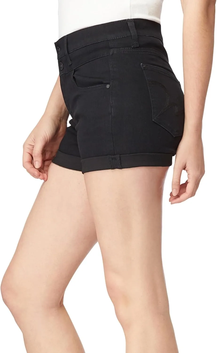 WallFlower Women's Sassy Denim Shorts High-Rise Insta Soft Juniors (Standard and Plus)
