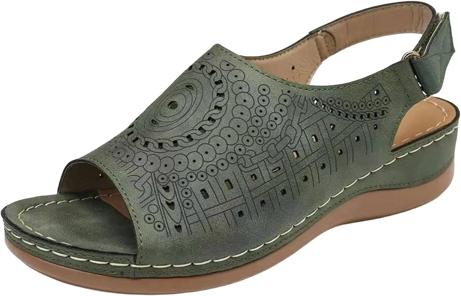 Wedge Sandals for Women 2025 Orthopedic Sandals Hollow Out Peep Toe Breathable Sandal, Adjustable Ankle Strap Walking Slippers Beach Comfortable Platform Wedges