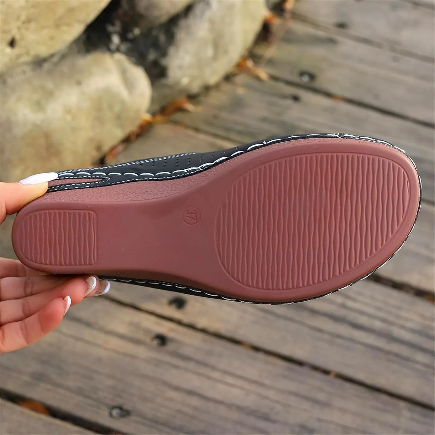 Wedge Sandals for Women Comfortable Non-Slip Open Toe Orthopedic Sandals Wide Width Slippers Walking Shoes