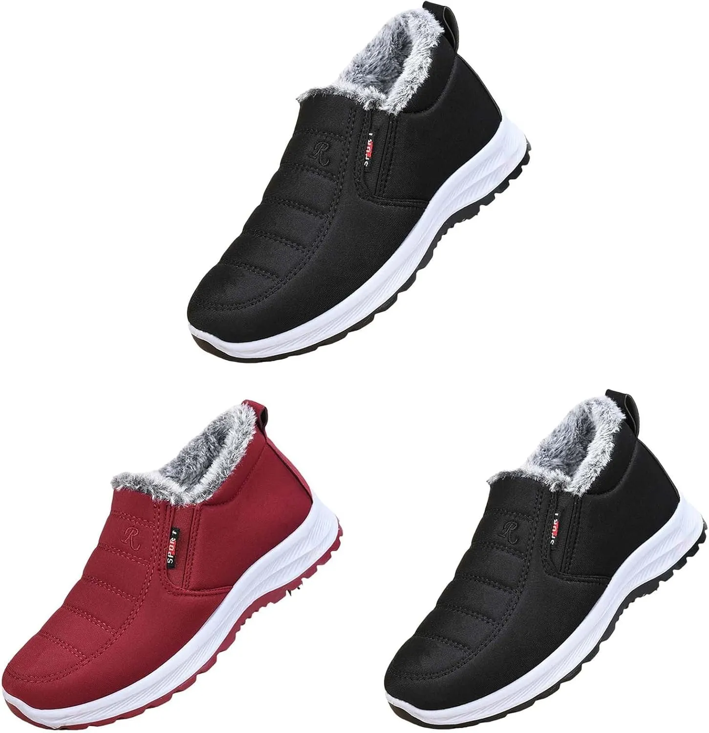 Winter Boots for Women Waterproof Snow Womens Winter Shoes Black Furry Boots for Women Non Slip Work Boots Women Short Winter Boots for Women Low Heel Prime of Day Deals Today 2024