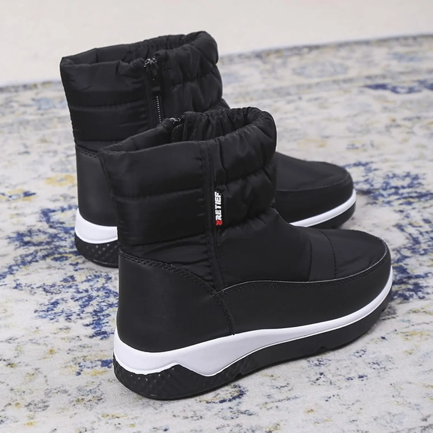 Women Snow Boots Winter Shoes Wide Calf Women Snow Boots Tall Womens Ankle Snow Boots Wide Width Low Boots for Women Ankle Winter Botas Para Frio Mujeres