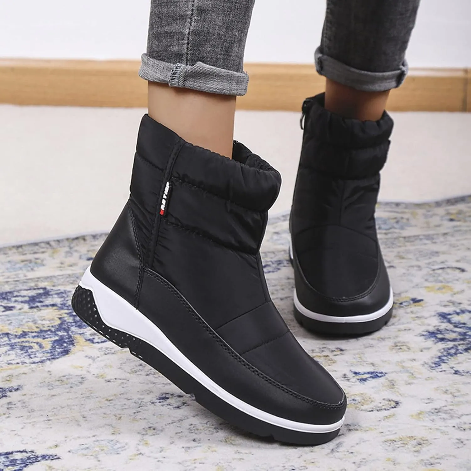 Women Snow Boots Winter Shoes Wide Calf Women Snow Boots Tall Womens Ankle Snow Boots Wide Width Low Boots for Women Ankle Winter Botas Para Frio Mujeres