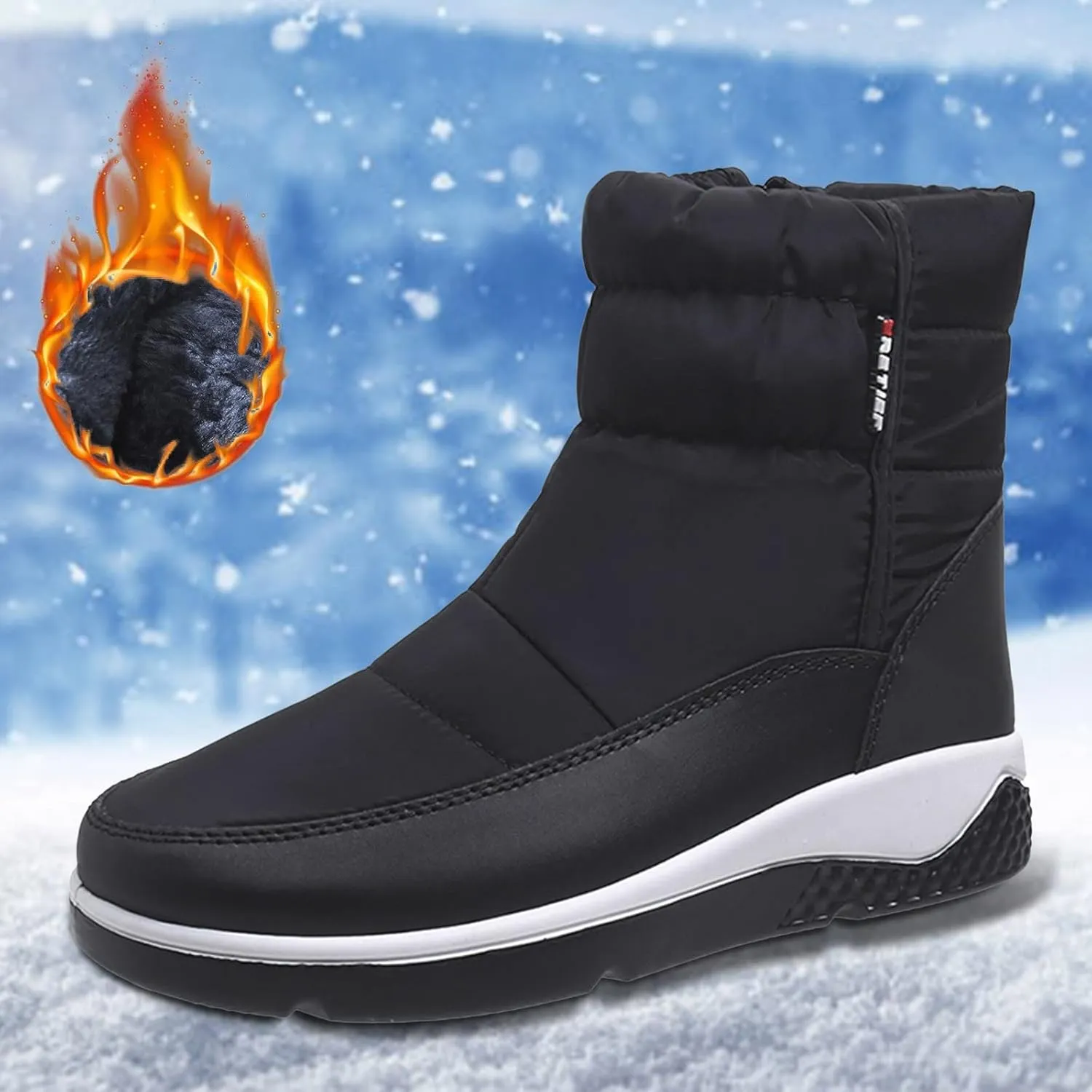 Women Snow Boots Winter Shoes Wide Calf Women Snow Boots Tall Womens Ankle Snow Boots Wide Width Low Boots for Women Ankle Winter Botas Para Frio Mujeres