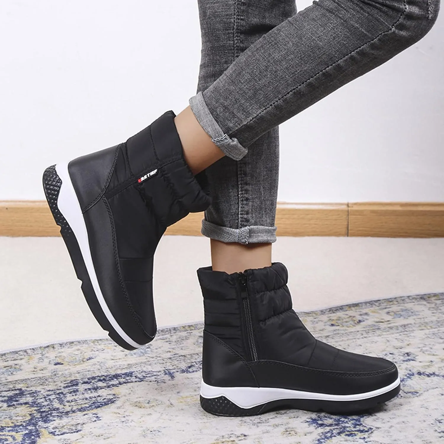 Women Snow Boots Winter Shoes Wide Calf Women Snow Boots Tall Womens Ankle Snow Boots Wide Width Low Boots for Women Ankle Winter Botas Para Frio Mujeres