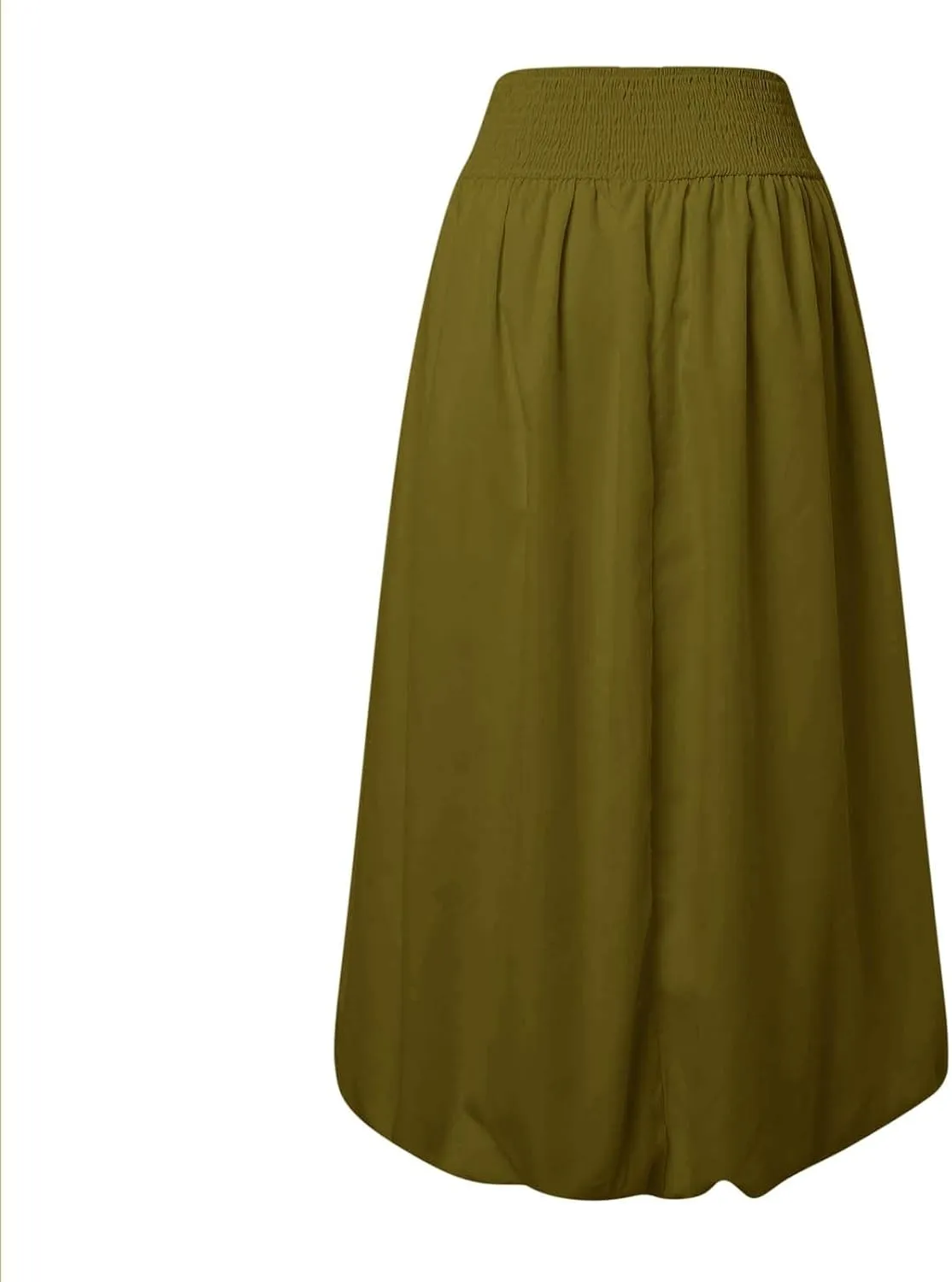 Women Y2K Bubble Maxi Skirts A Line Long Pleated Casual Summer Skirts 2024 Elastic Waist Balloon Midi Skirt