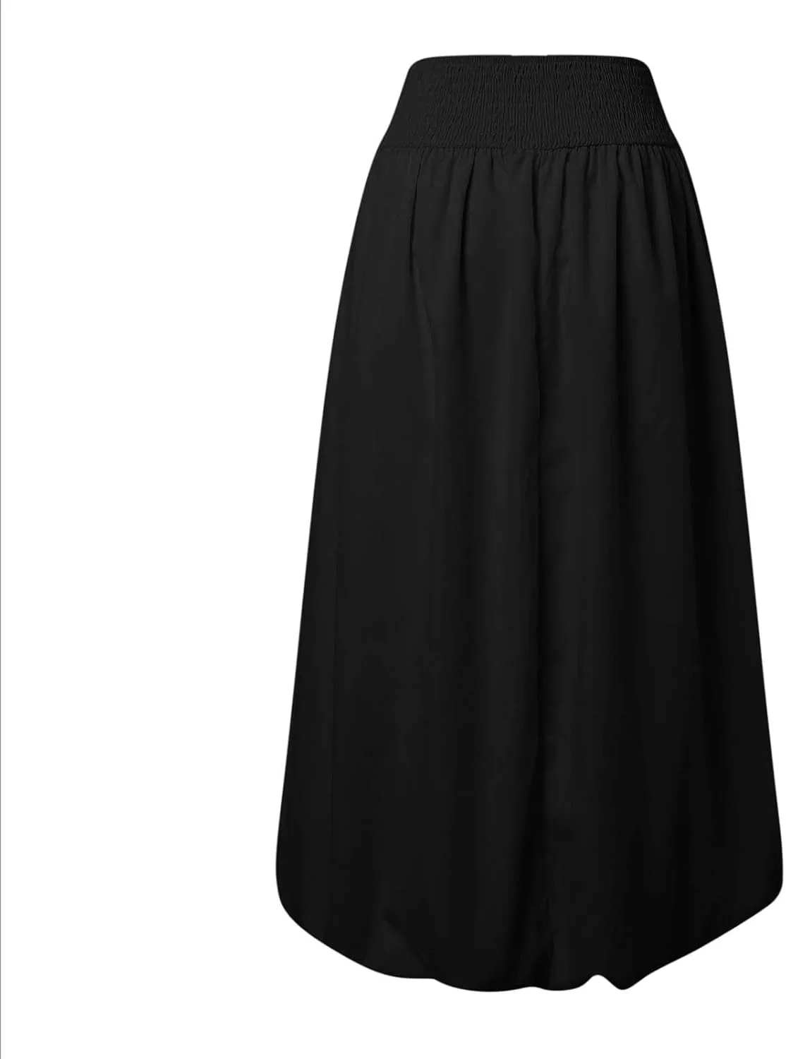 Women Y2K Bubble Maxi Skirts A Line Long Pleated Casual Summer Skirts 2024 Elastic Waist Balloon Midi Skirt