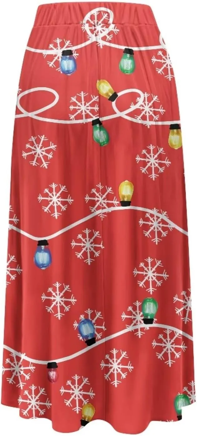Women's Casual Maxi Skirt with Pockets Lightweight Long Skirts Flowy Swing High Waist Pleated Ankle Length