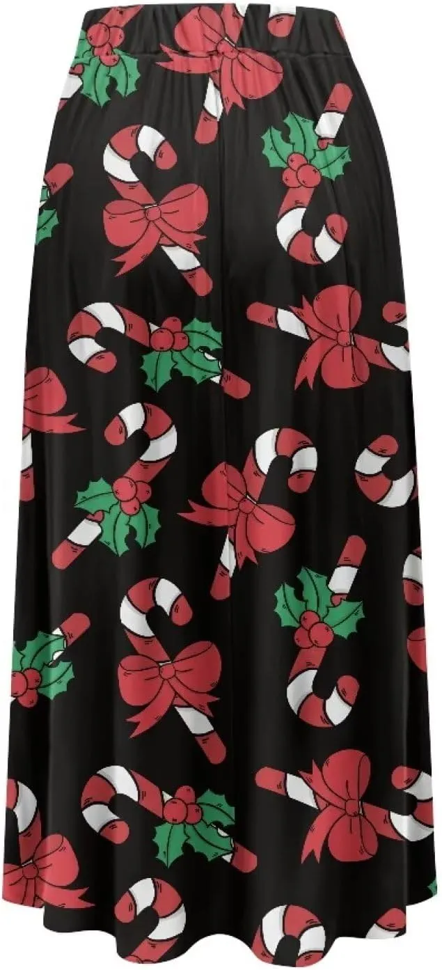 Womens Casual Skirts High Waist Long Pleated Skirts A-line Midi with Pockets Ankle Length Flowy Swing Skirts