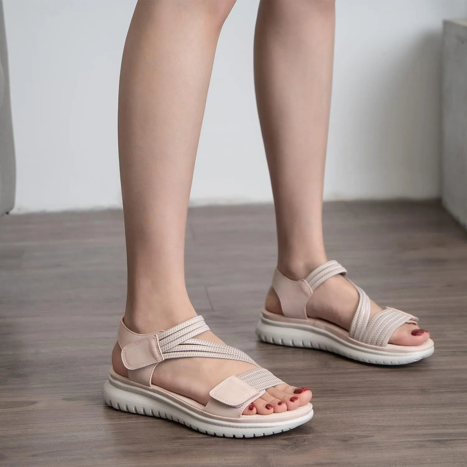 Womens Comfortable Lightweight Outdoor Sport Walking Sandals 2024 Casual Arch Support Sandals Summer Athletic Hiking Sandals Beach Shoes Fashion Non-slip Sandals Water Shoes